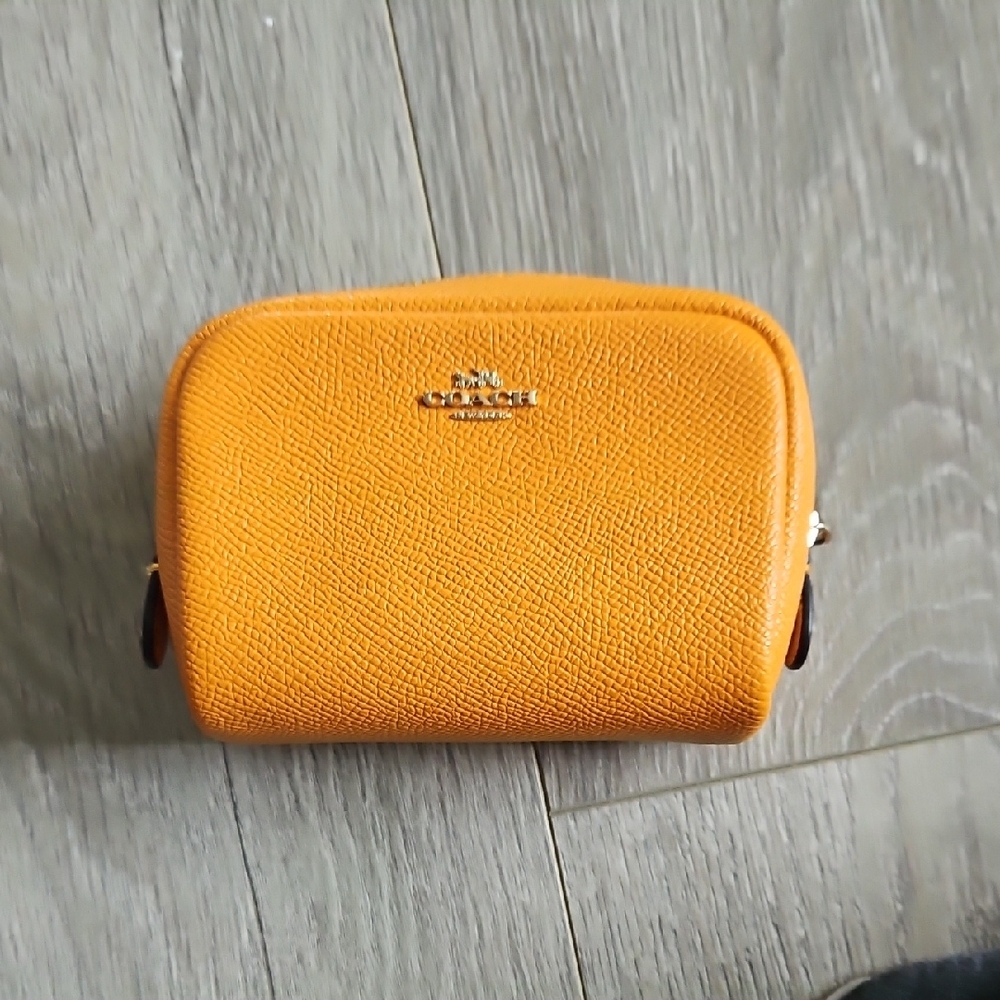 Coach Orange Mini Boxy Cosmetic Case